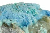 Vibrant Blue Cyanotrichite with Cubic Fluorite - China #238826-1